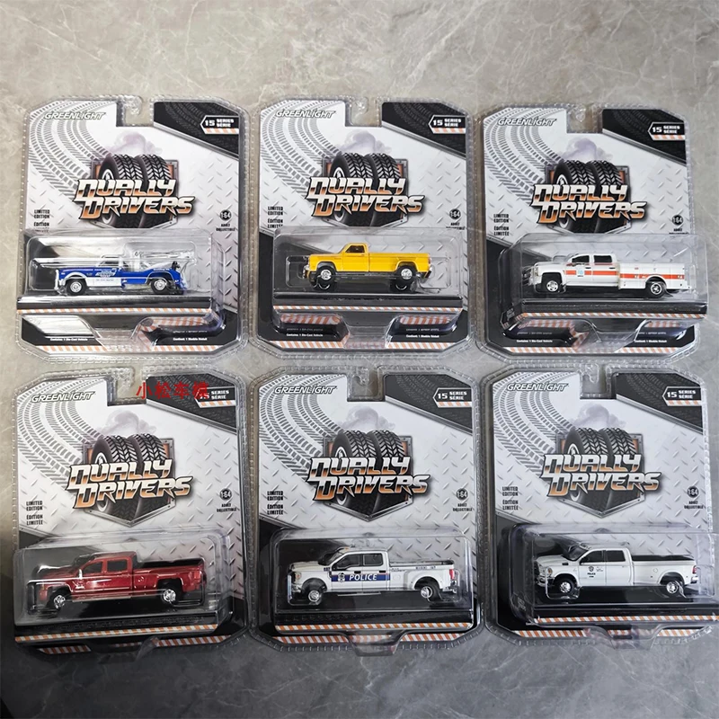 Greenlight 1:64 F-350 شنت الشرطة سيلفرادو 3500 سلسلة محرك مزدوج الإنقاذ مركبة سبيكة يموت الصب نموذج جمع الحلي