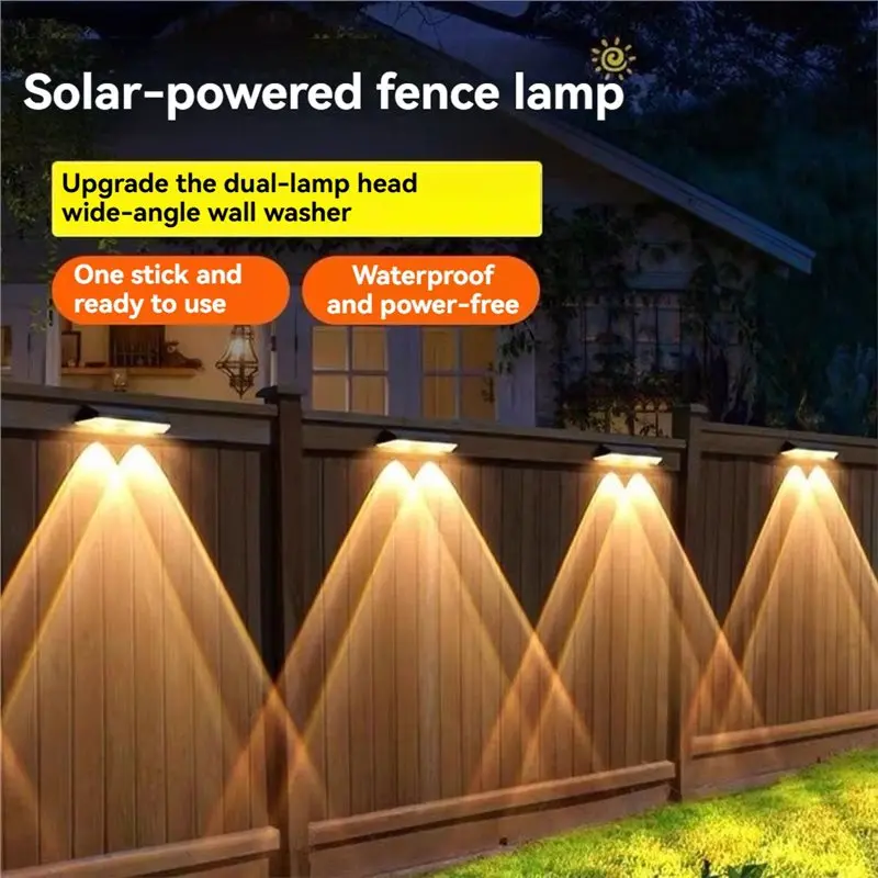 CYCLI-Outdoor Fence Wall Lights Super Bright Solar LED Step Lights RGB IP65 Waterproof Solar Light Lamps