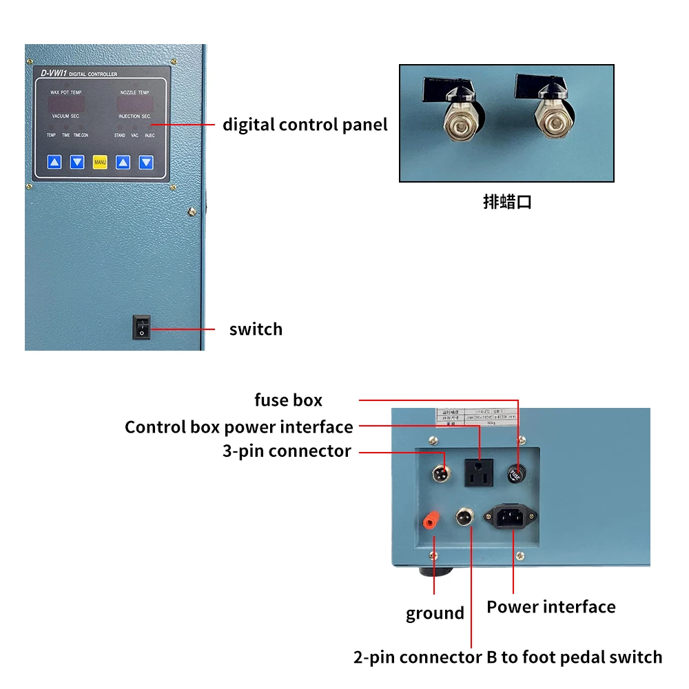 Imagem -03 - Phyhoo-máquina de Injeção de Cera Automática Injetor de Cera a Vácuo Digital Equipamento de Fazer Jóias 220v