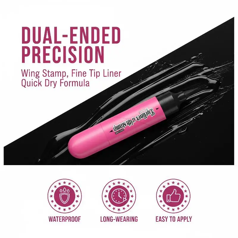 1Pc 2-in-1 Waterproof Quick Dry No Smudge Long Lasting Liquid Eyeliner Pen 2 IN 1 Rotatable Winged Eyeliner Stamp For Beginners