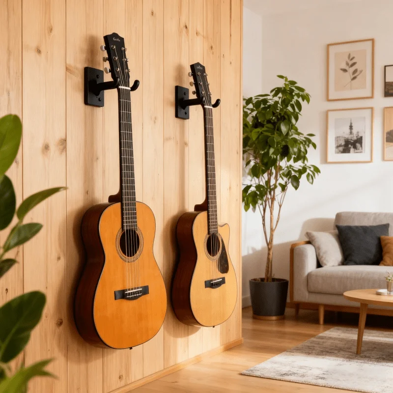 Short Wall Mounted Guitar Hook - Guitar Wall Bracket, DIY, Suitable for Home Studios, Music Rooms, Etc