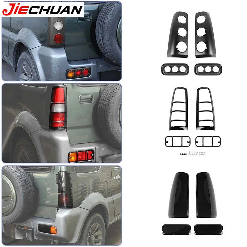 

JIECHUAN Car Taillights Rear Fog Lights Decoration Cover Kit Fit For Suzuki Jimny 2007-2017 Car Exterior Lampshade Accessories