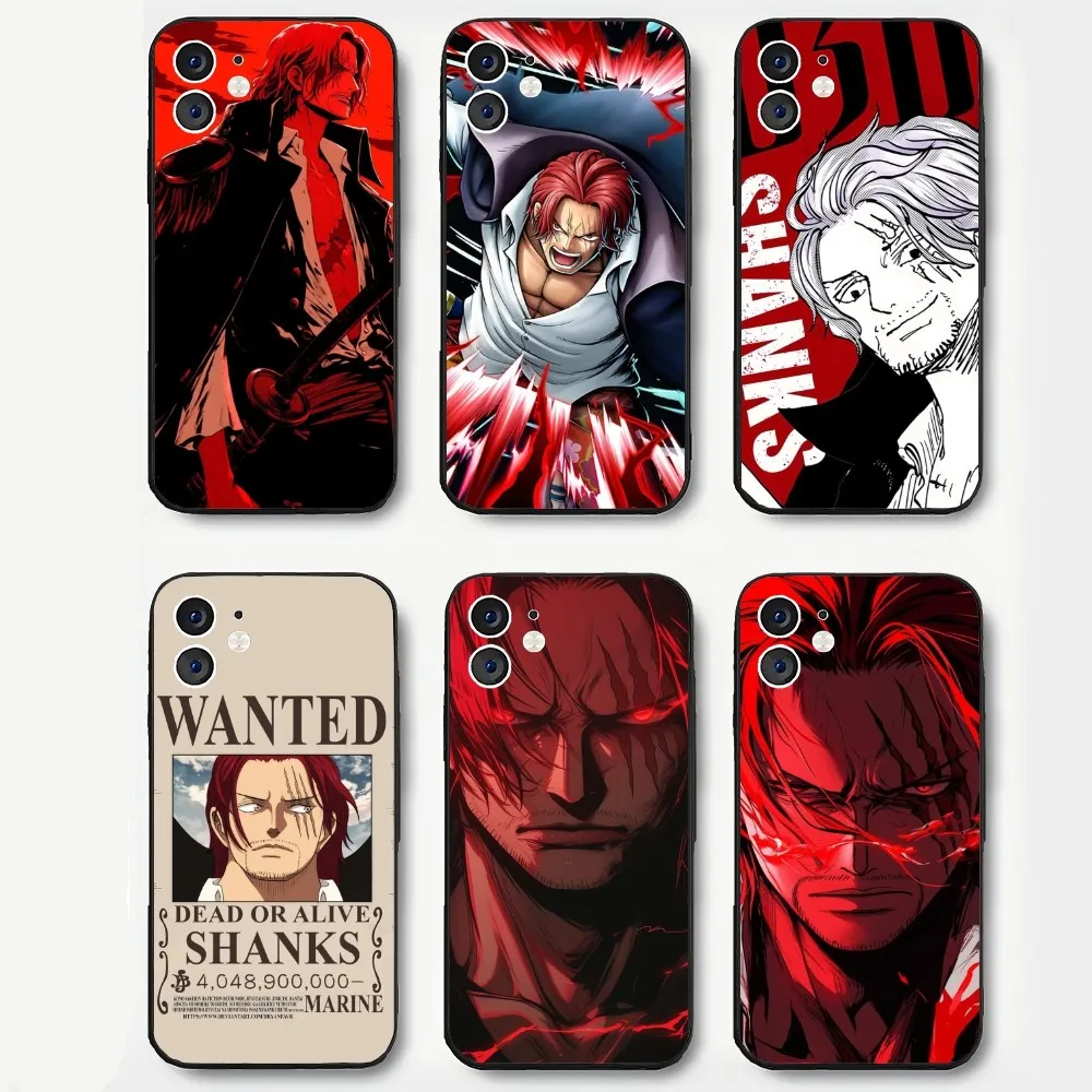Anime A-AKAGAMI NO SHANKS DE O-ONE P-PIECES Funda de teléfono de silicona suave para IPhone 16 15 14 13 12 11 Plus Pro Max Plus