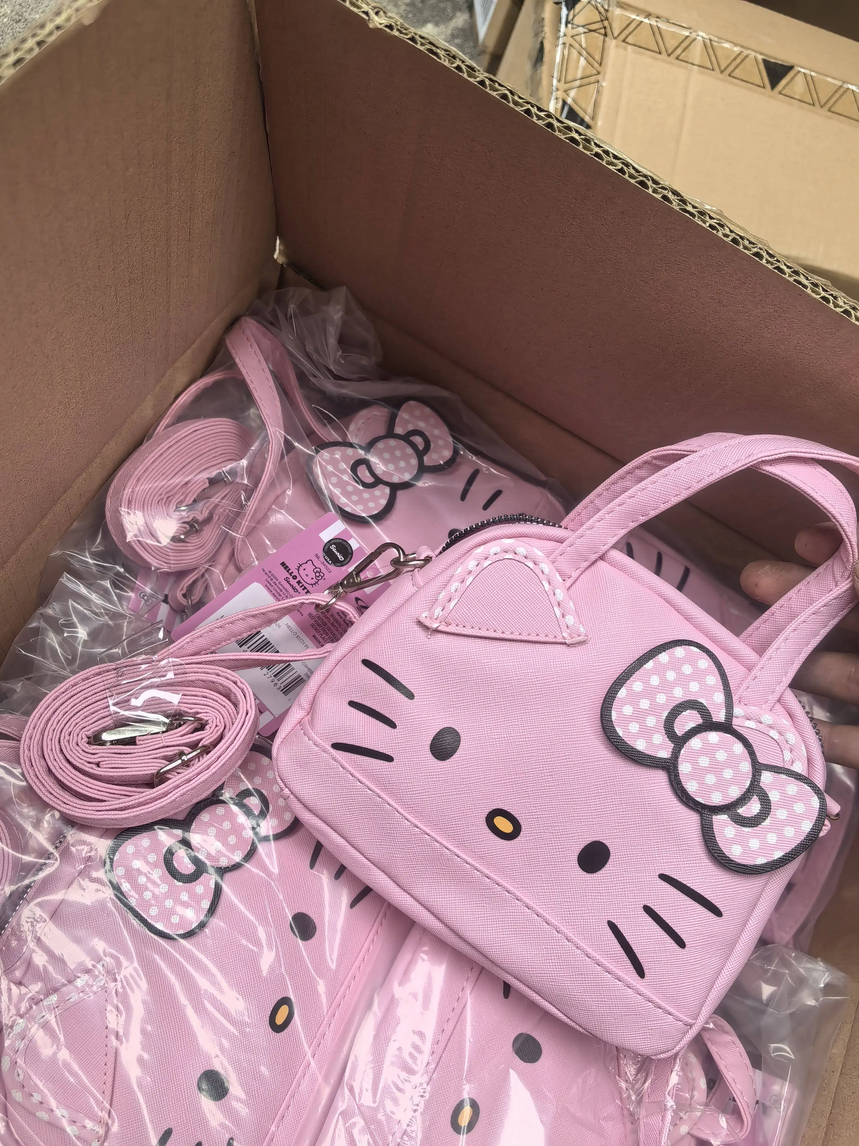 

Hellokitty Crossbody Shoulder Bag Pink Cartoon Printed Top Handle Handbag For Women Daily Travel Shopping Casual