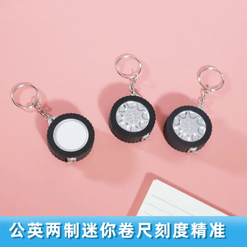 20pcs/lot Sublimation blank mini tire roll ruler keychain For Heat Transfer DIY logo printing promotional exhibition Practical
