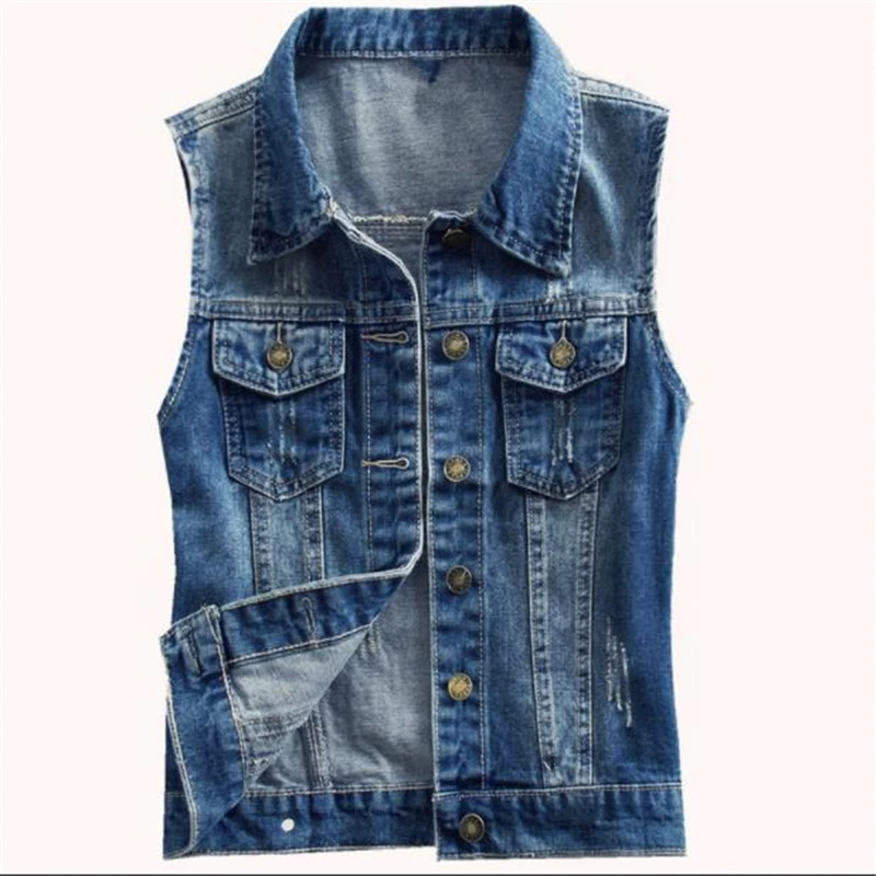 Lady Vaquero Chaleco Cow-boy Gilet Spring Hot Sale Denim Vests Female Autumn Hot Sale Denim Vest Woman Abrigo Denim Waistcoat