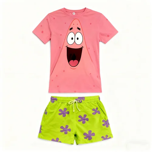 Imagen 2 del producto Conjunto de traje Patrick Star y Bob Esponja, nueva ropa informal bonita a juego de dibujos animados para hombres y mujeres K