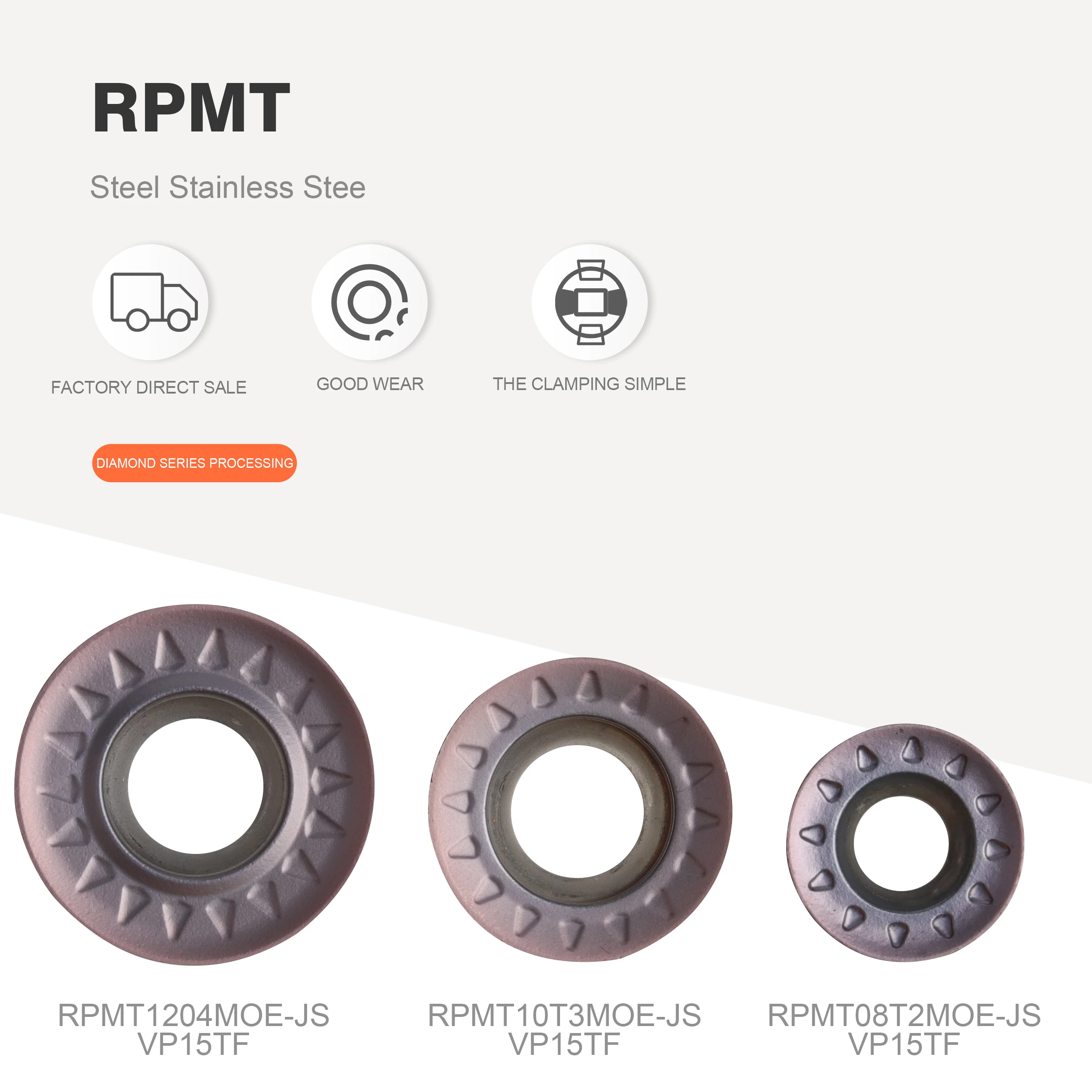 

Фрезерный токарный станок RPMT08T2 RPMT10T3 RPMW1003 RPMT1204MOE-JS VP15TF