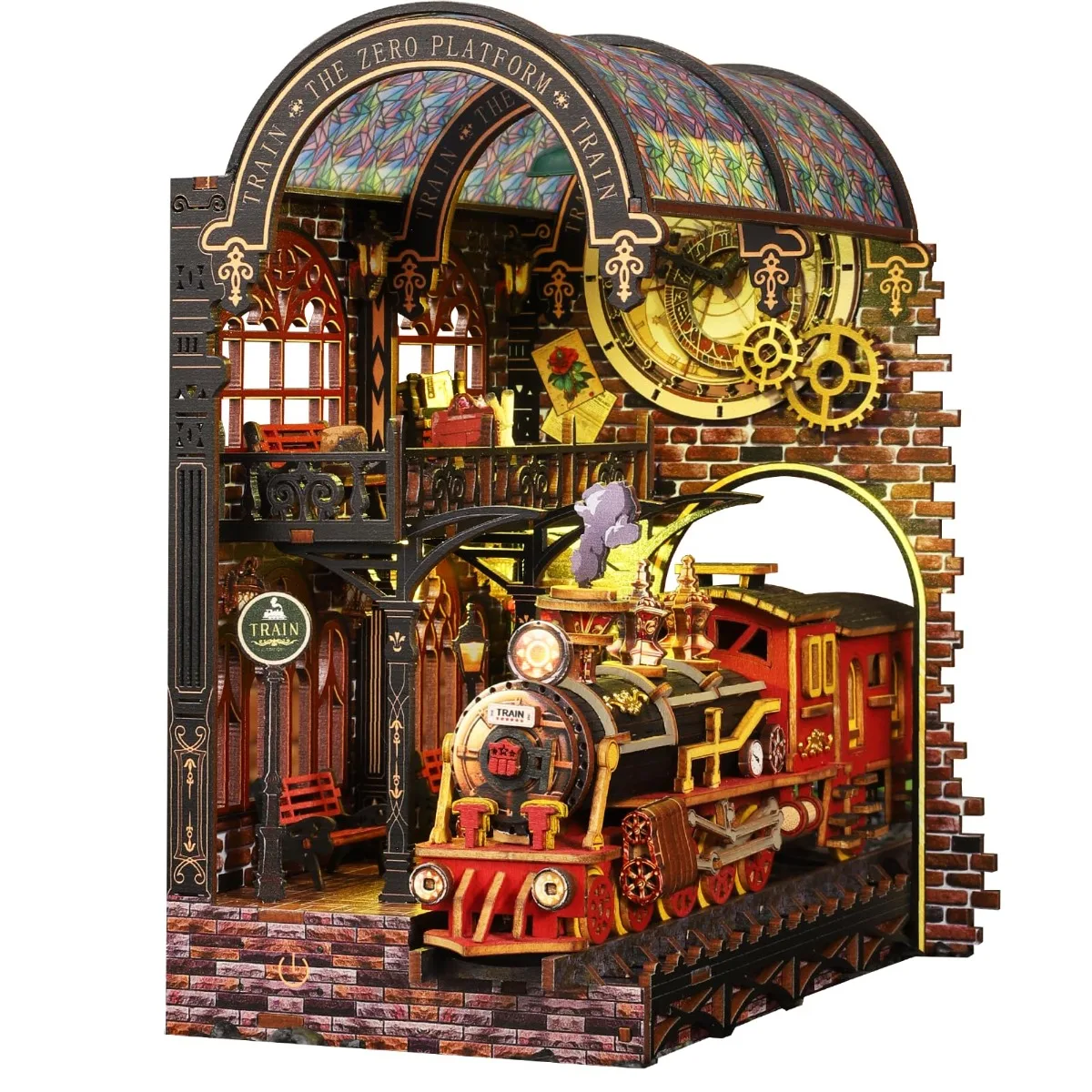 

3D Book Nook DIY Miniature Kit Wooden Model Building Street Scene Craft Set Bookshelf Decor Creative Gift Hobby Display