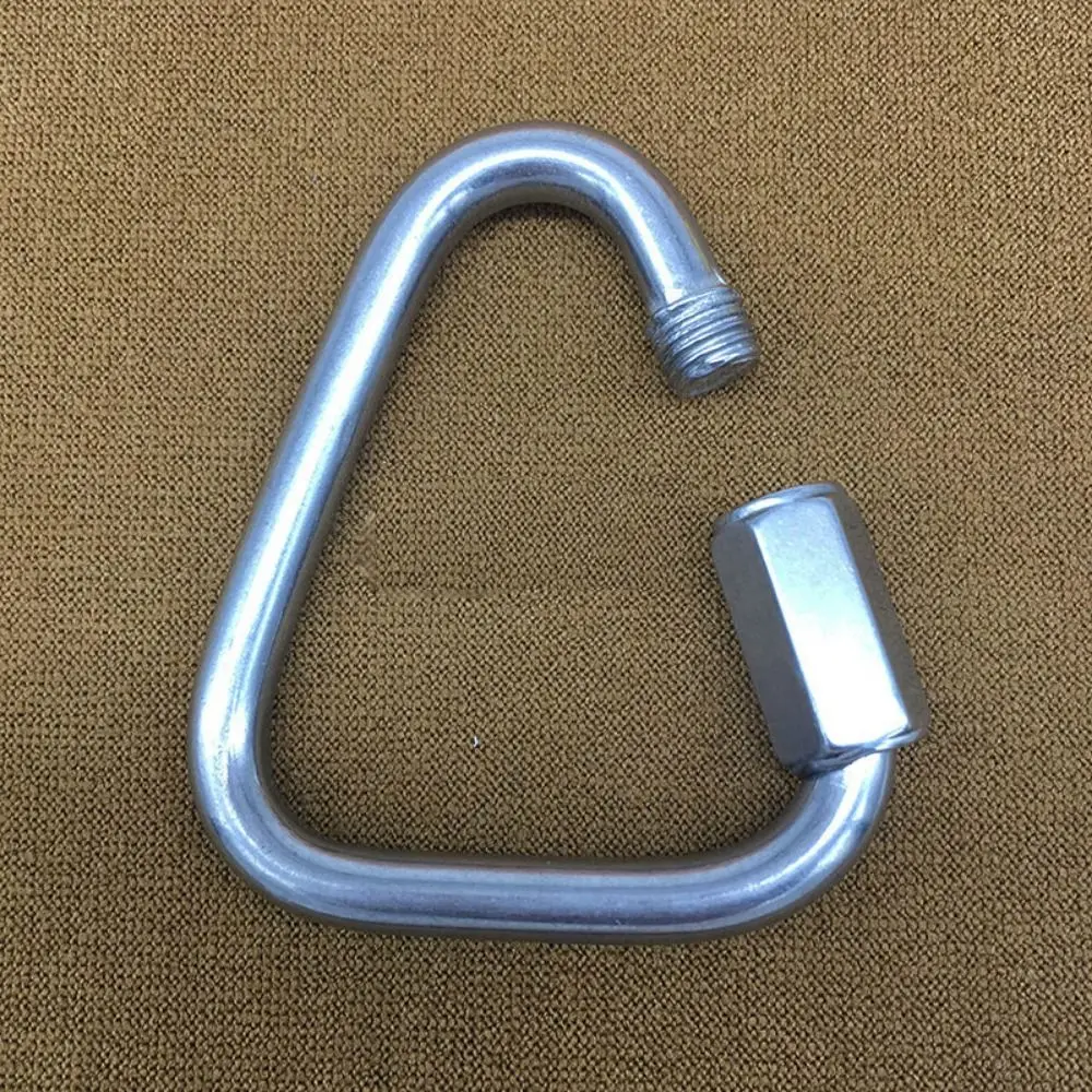 New M3.5~M10 Triangle Quick Connect Ring Silver Color Galvanized Iron Outdoor Camping Hiking Carabiner Keychain Snap Clip