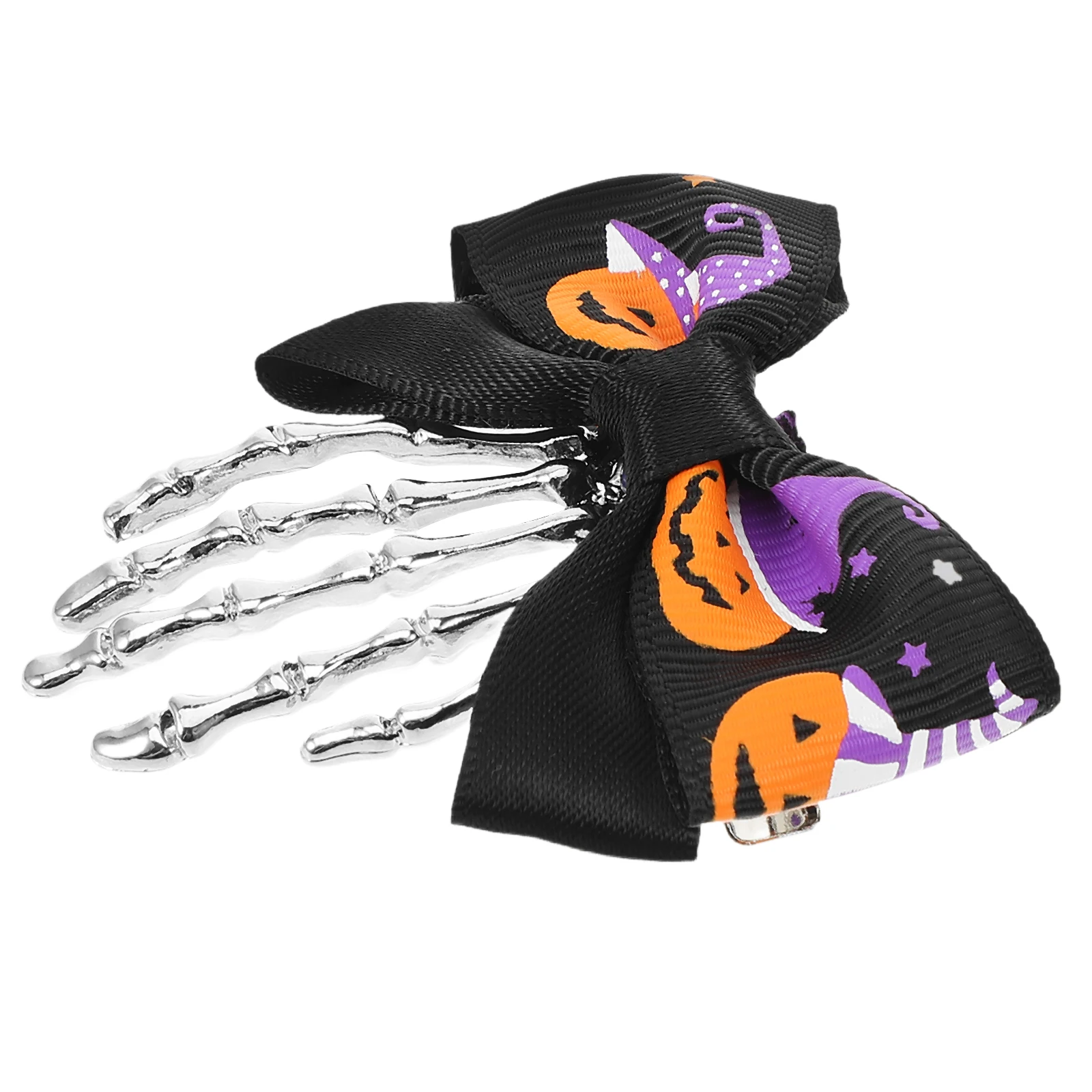 

Halloween Hair Clip Ghost Claw Retro Bow Headwear Black Fabric Women Accessories Hairpin For Party Costume