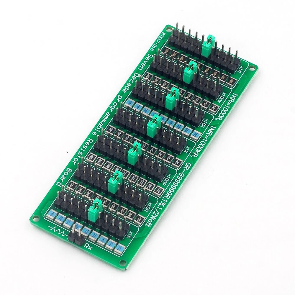 0.1R-9999999R Programmable Resistor Resistance Board Module High Precision 1/2W 1% 8-Segment Jumper Caps 0.1-9999999 ohms