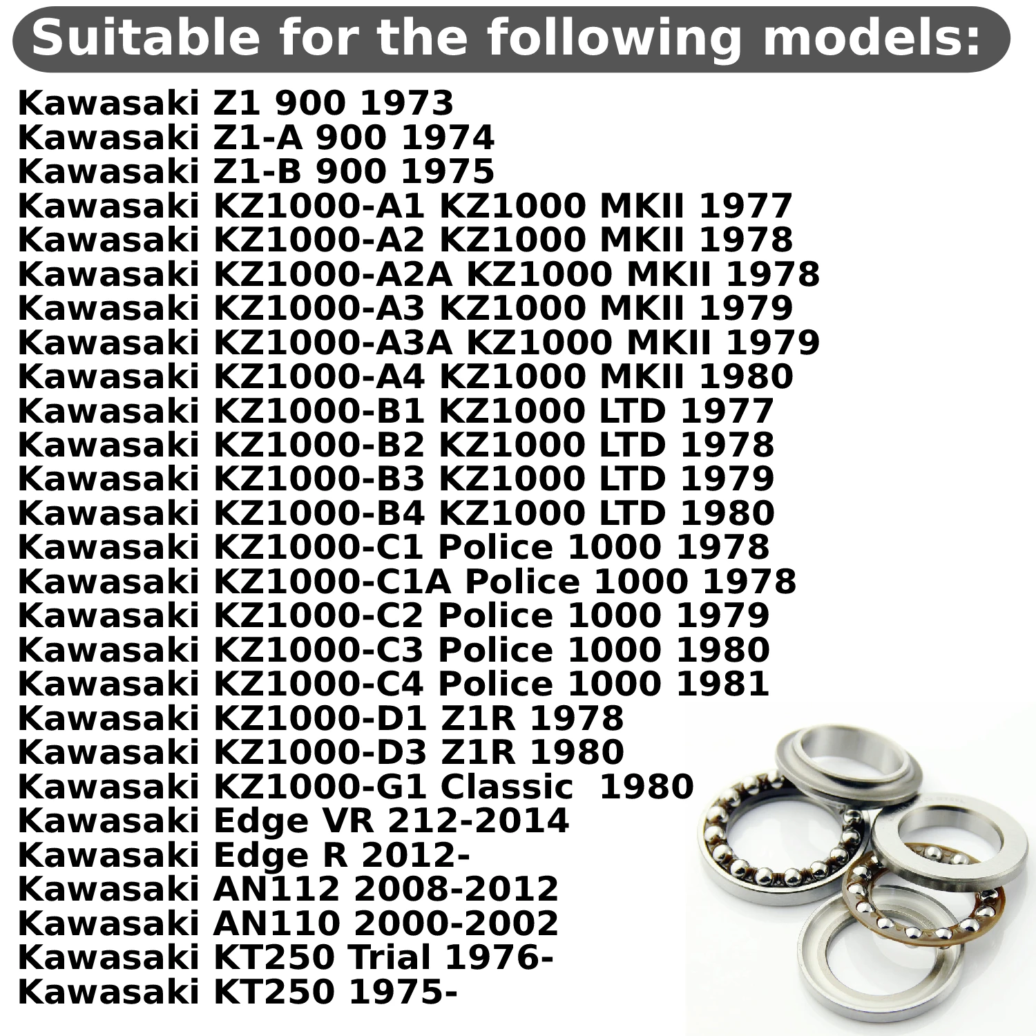 Steering Head Bearing Kit For Kawasaki BR250 Z250SL EX250 EL250 Eliminator KLE250 EX300 Ninja ZZR250 Z250SL 250SE 250LX 250R ABS