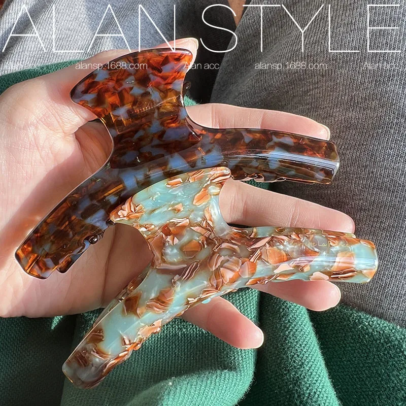 خلات الفرنسية مشبك مخلب كبير 11.5 سنتيمتر مشبك شعر السلحفاة للنساء مشبك شعر كبير لأنماط كعكة أوبدو ونصف يصل #6