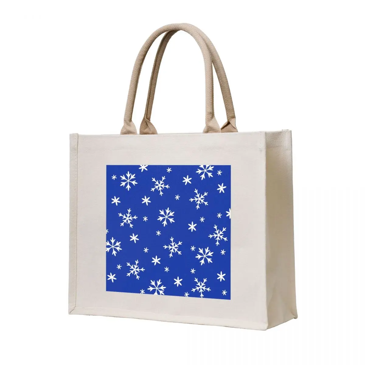 

Hanukkah Snowflakes Pattern On Elegant Holiday Blue Tote Bag bags woman 2025 Canvas bag Handbags