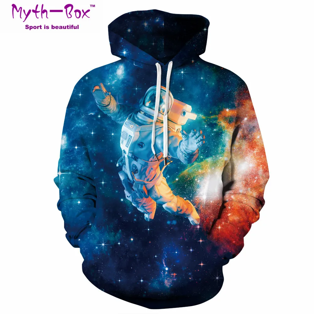 Women/Men Hoodie Sweatshirt Autumn Winter Sport Hoodies Women Spaceman 3D Print Galaxy Sportwear Hooded Sweater Running Pullover