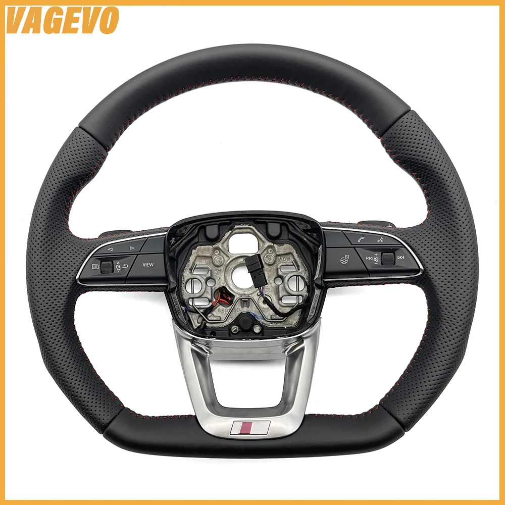Geperforeerd leer met rood stiksel, multifunctioneel stuurwiel met verwarming voor Audi Q3 F3, auto-accessoires