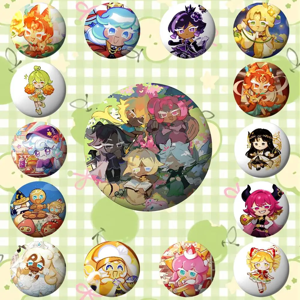 

Anime Game C-Cookie Run K-Kingdom Badges Round Brooch Cute Cartoon Cosplay Badges DIY Backpack Clothing Accessories Jewelry Pins