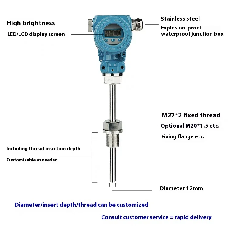 Compact Temperature Transducer PT100 Sensor Transmitter Customized OEM & ODM Support