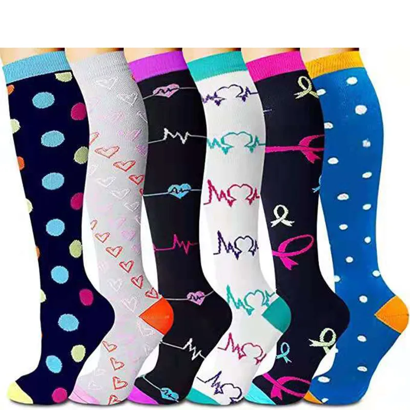 6 عبوات من جوارب ضغط رياضية ذات ألوان نقية مناسبة لليوجا واللياقة البدنية والجري واللياقة البدنية المرنة