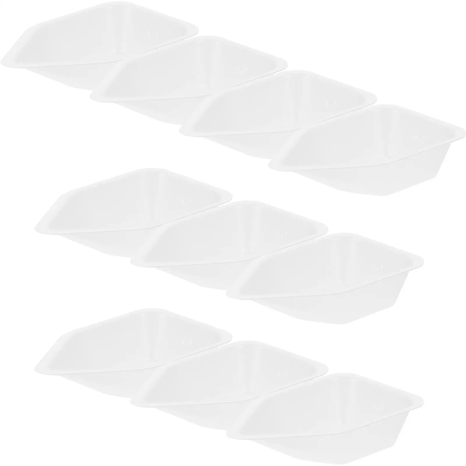 

10ml Weighing Boats 10 Pcs Reusable Plastic Dishes Laboratory Powder Tray Lightweight Portable Easy Use
