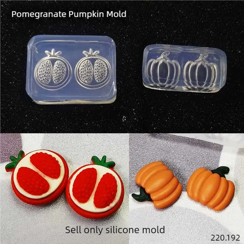 DIY Handcraft Pomegranate and pumpkin Epoxy Resin Mold Food Play Miniature Pinching Mould Epoxy Resin Mold UV Resin Moldse