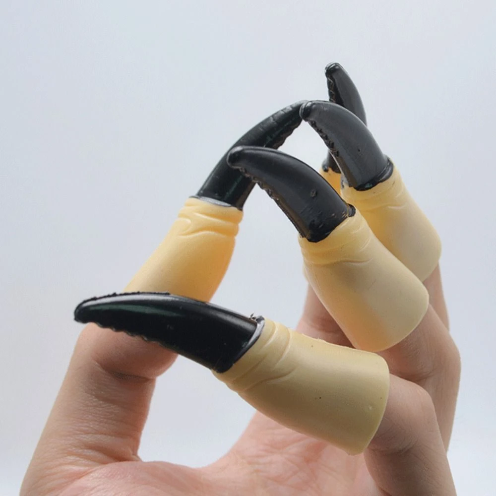10Pcs/Set Ghost Halloween Fake Fingers Luminous Halloween Prop Zombie Witch Finger Set Scary Black Ghost Claw Prop Costume Party