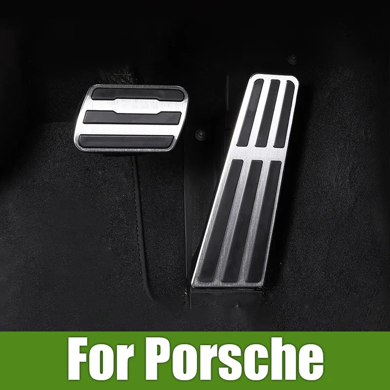 

For Porsche 718 911 Panamera Cayman Aluminum Alloy Car Footrest Pedal Accelerator Fuel Brake Pedal Cover Non-Slip Pad Accessorie