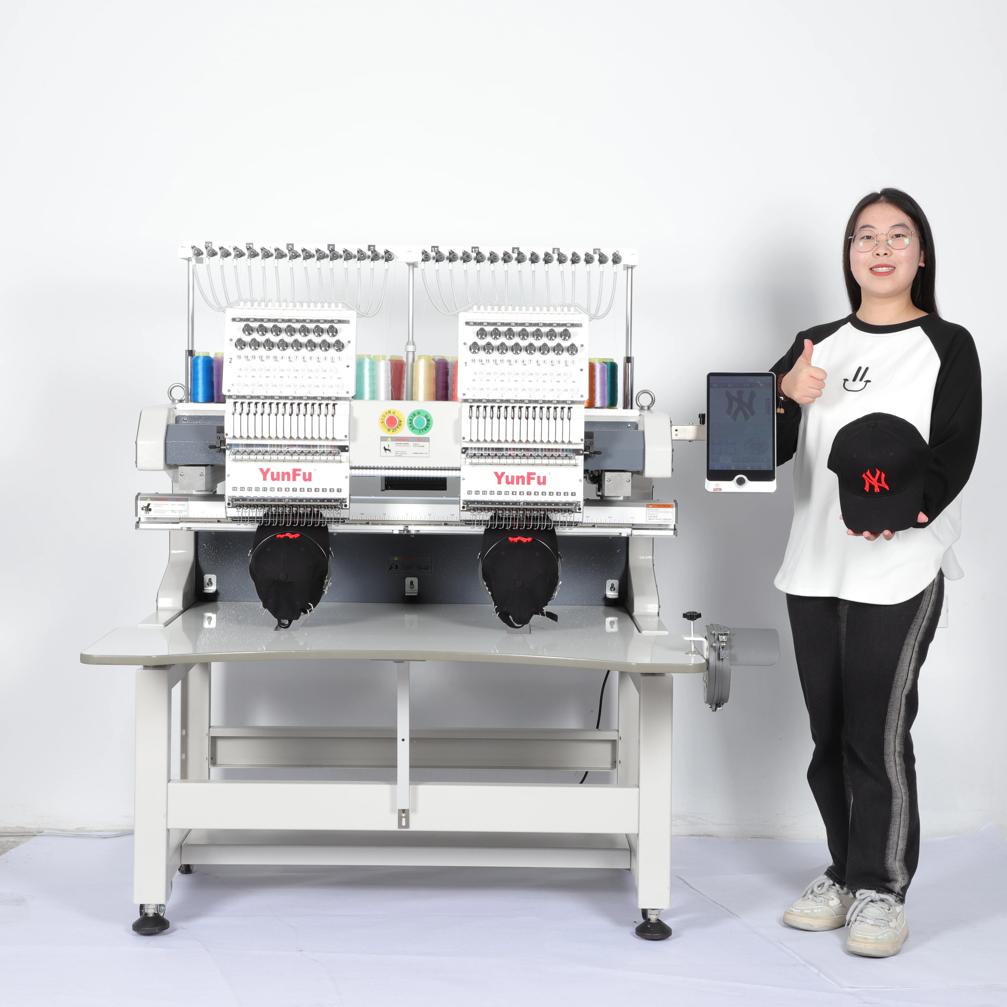 2025 Precision Digital Commercial Embroidery Machine 12/15-Needle Custom 2 Head Computerized  Logo Embroidery Machine