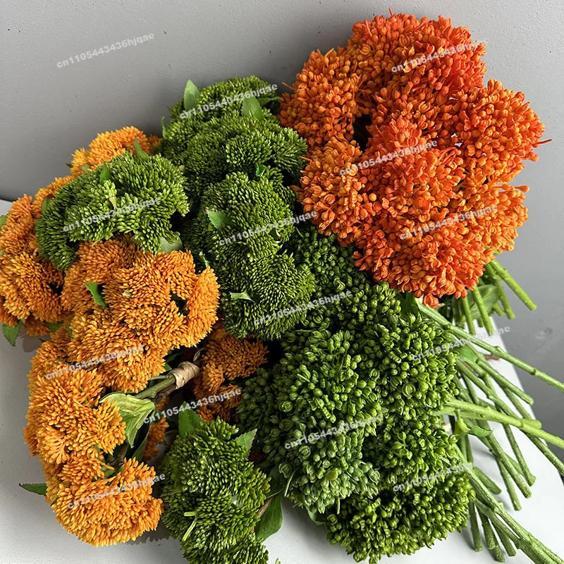 2PCS Soft Glue Cauliflower Soft Glue Fruit Succulent Plant Shooting Prop Cauliflower Home Decoration Rice Grain Fruit Simulation