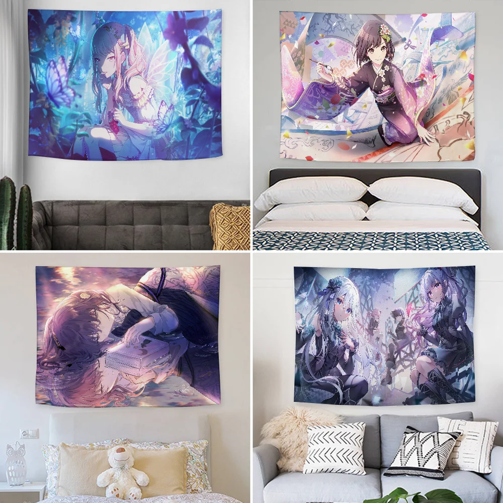 Project S-Sekai Tapestry Decoration party Background Hanging Cloth Bedroom Tapestry Room Decor Aesthetic