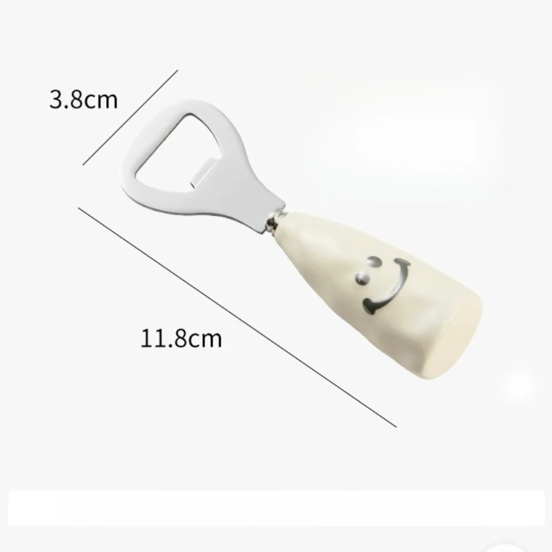 Cute Smiley Beer Bottle Opener Plastic Standing Wine Bottle Screwdriver Creative Stainless Steel Open Cap