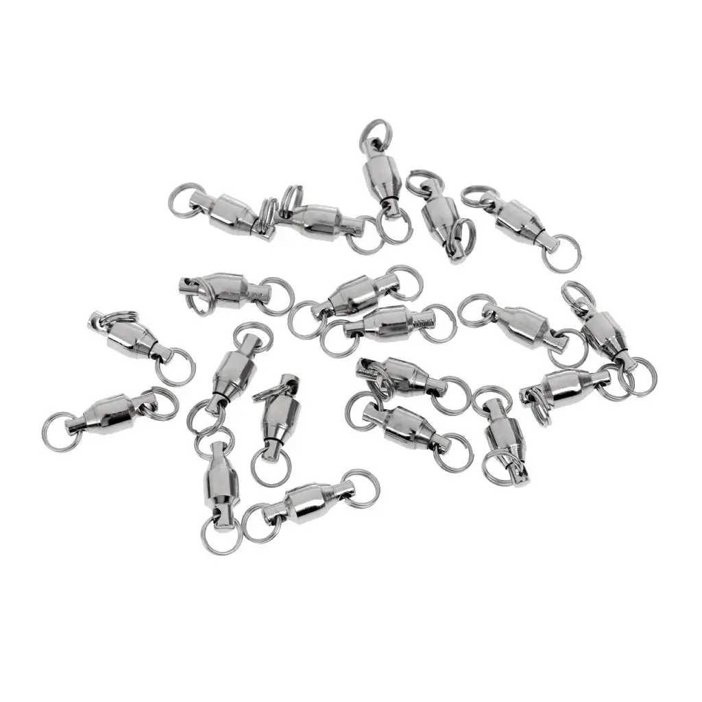 4-6pack 20Pcs Heavy Duty Ball Bearing Swivel Solid Rings Saltwater Sea Fishing