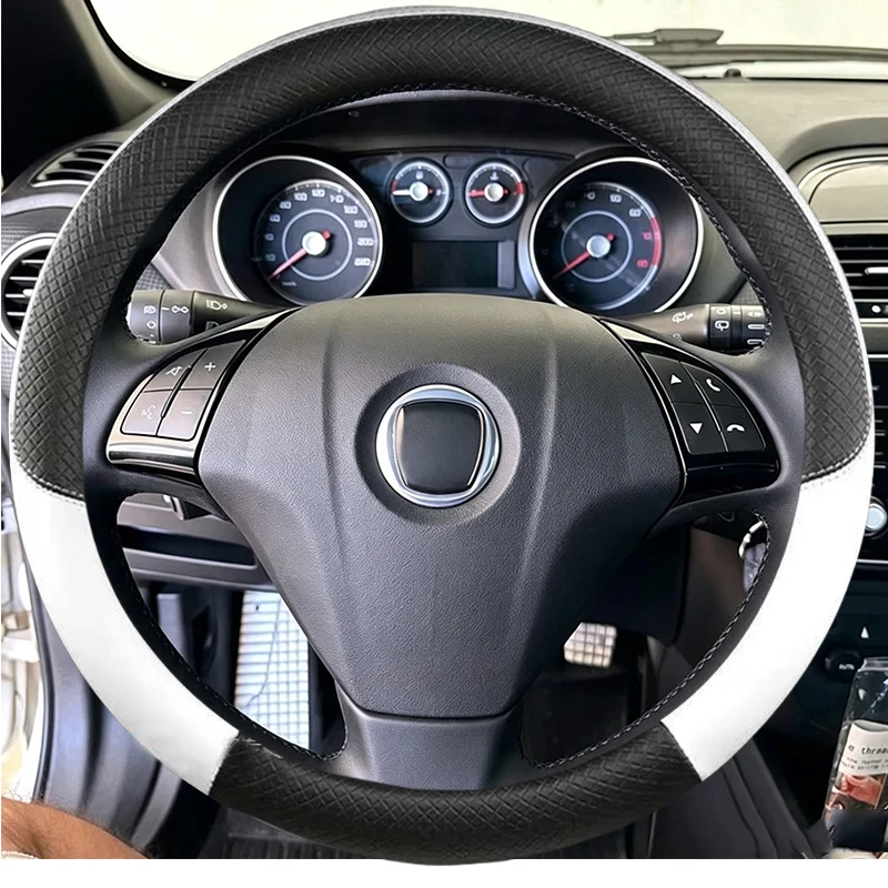 Carbon Fider Suede Steering Wheel Cover For Fiat Bravo Doblo Opel Combo Grande Punto Linea Qubo Vauxhall
