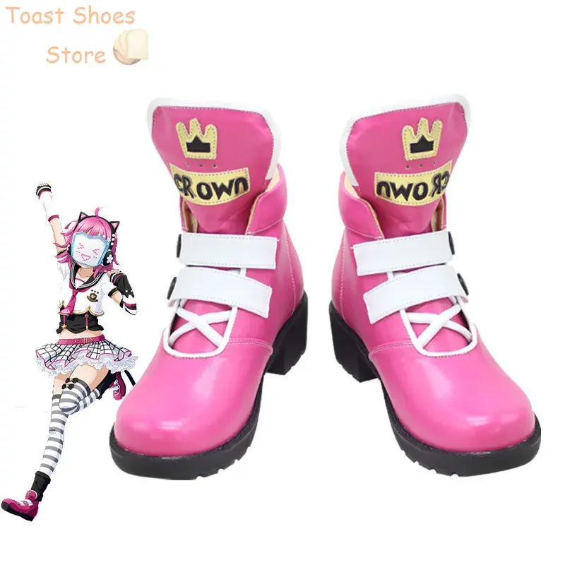 Le scarpe cosplay di Tennouji Rina adorano dal vivo! Nijigasaki High School Cosplay Prop Scarpe in pelle PU Stivali di Halloween Costume Prop