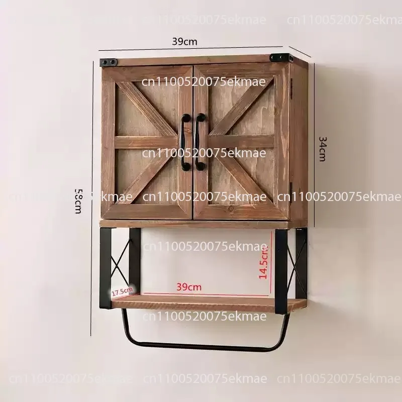 Wooden Bathroom Cabinet, Wall-mounted Tea Set Storage Cabinet, Kitchen Spice and Miscellaneous Items Storage Cabinet