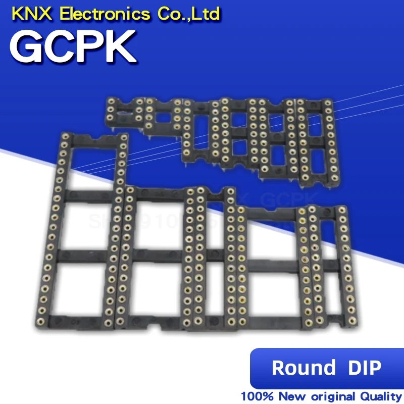 10PCS Round Hole IC socket Connector DIP 6 8 14 16 18 20 24 28 40 pin Sockets DIP6 DIP8 DIP14 DIP16 DIP18 DIP20 DIP28 DIP40 pins