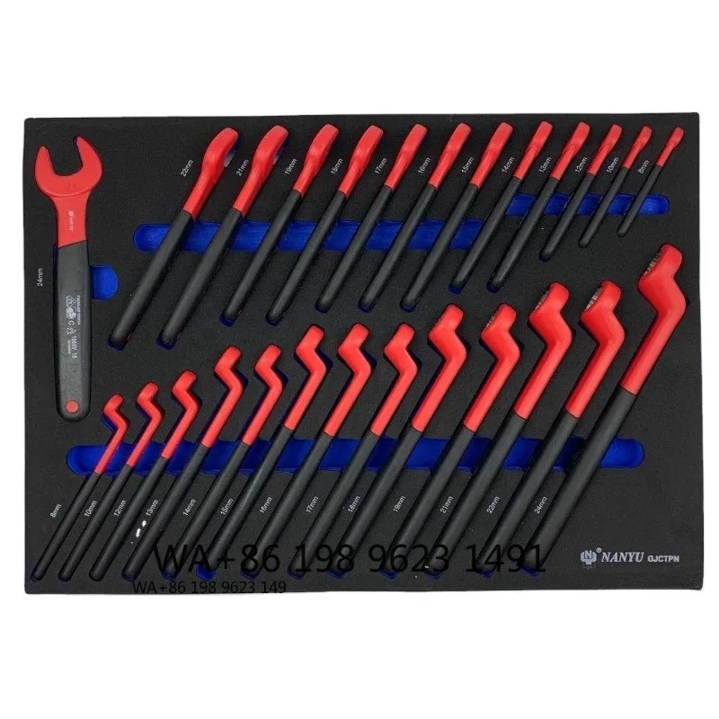 Professional 26Pcs High Voltage Insulating Wrench Kit VDE Certified Electrical Sleeve Tools for Industrial Electrician Repair