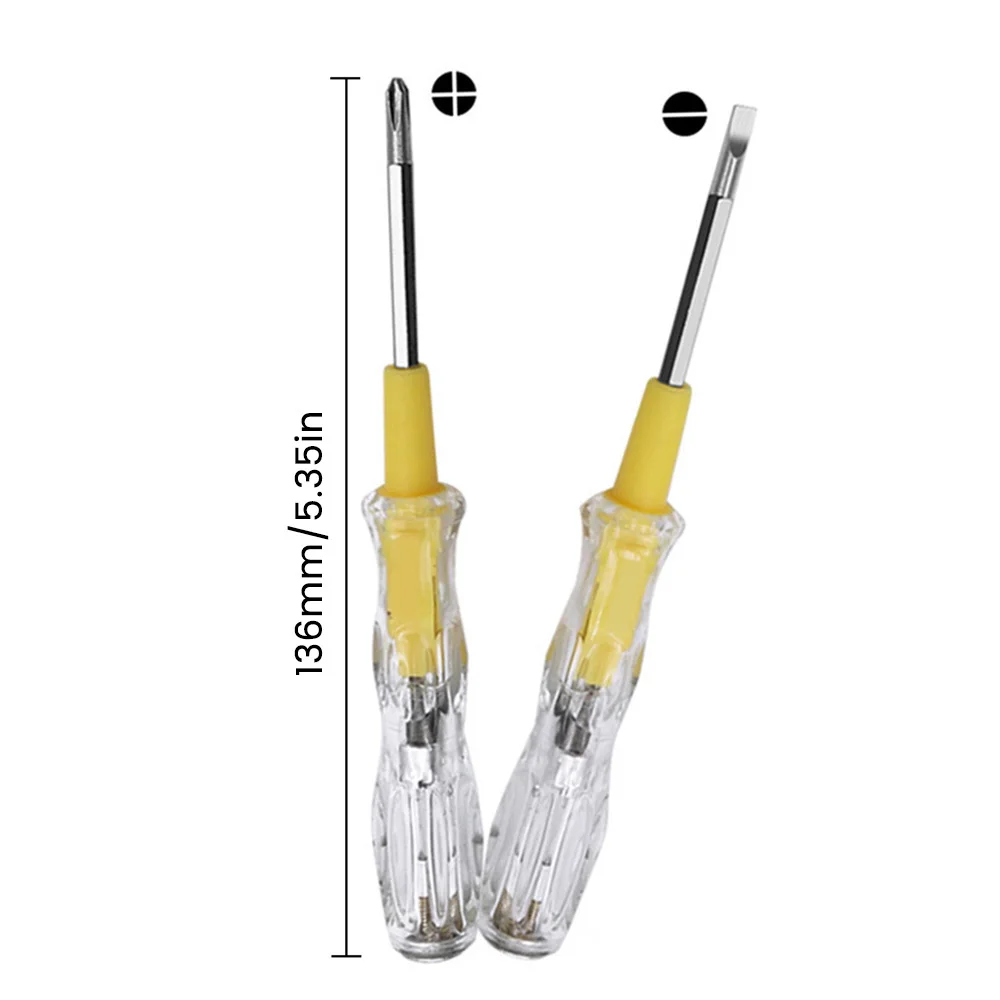 AC100-500V caneta testadora de tensão elétrica afligada phillips chave de fenda removível de duas cabeças testador de circuito ferramenta indicadora