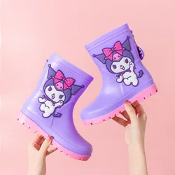 Sanrio Kawaii Anime bambini stivali da pioggia Kuromi My Melody Cartoon Sweet Cute Hello Kitty Babys scarpe da pioggia all'aperto regalo per ragazze