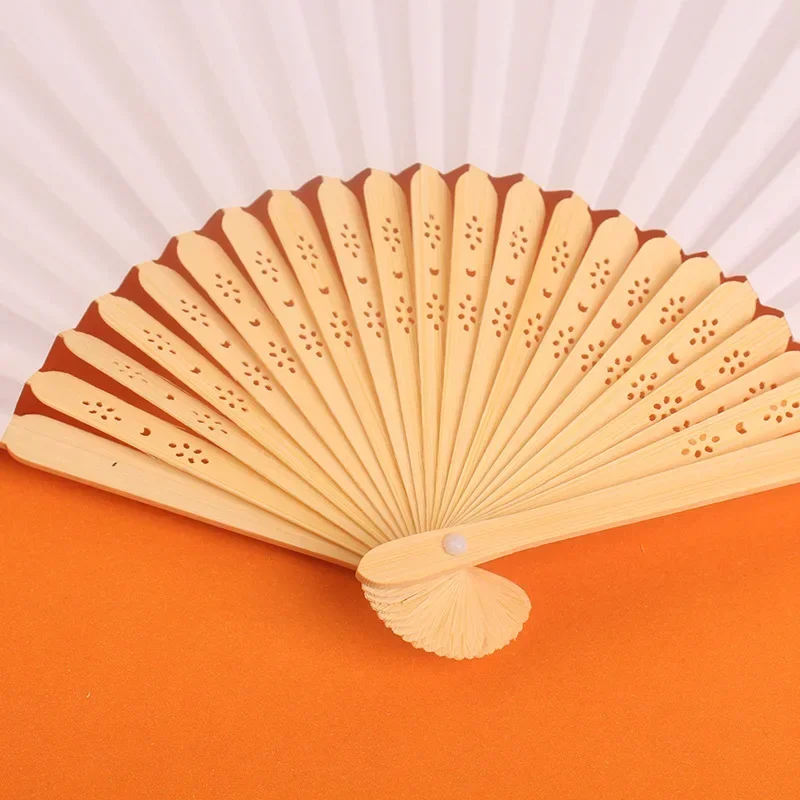 1PCS Blank White DIY Paper Bamboo Folding Fan for Hand Practice Calligraphy Painting Drawing For Wedding Party Decor Wed Gift