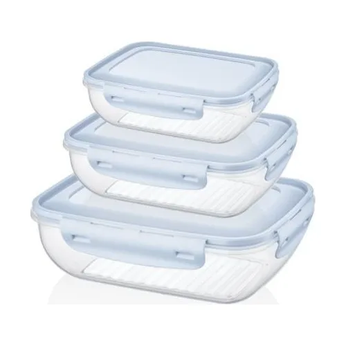 Tubi Home Cover Rectangle Storage Container Set 3'lü