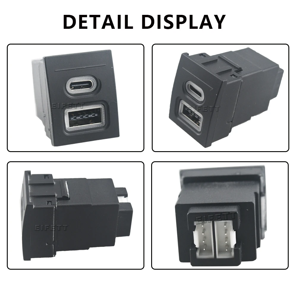 12V/24V Car Phone Charger Socket Double QC3.0 Type-C PD USB Charging Port Power Adapter For VW Polo 9N 9N3 2004-2011 Car Parts