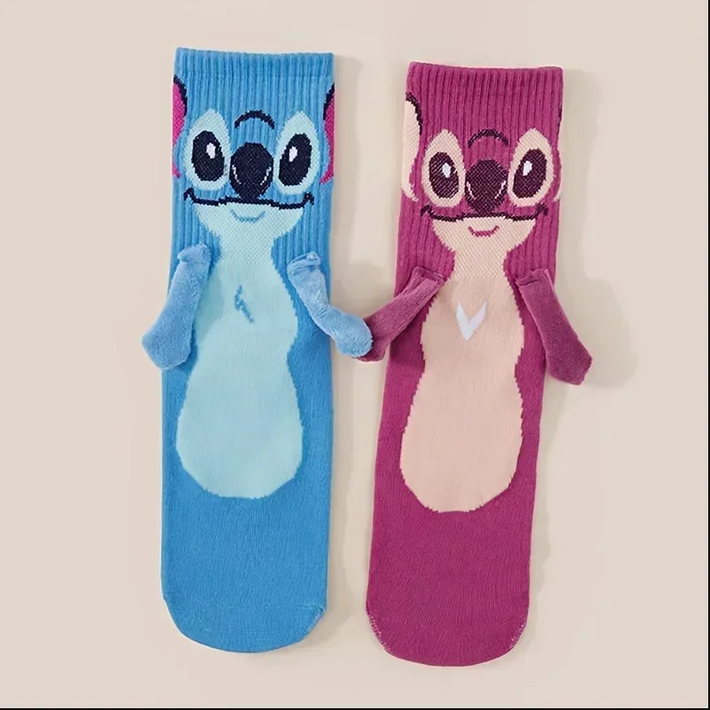 Bandai Anime Attraction Hand in Hand Socks Men and Women Mid Tube Interesting Couple Socks Floor Socks Funny Home - view 3