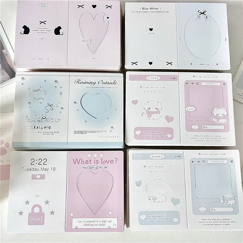 

30pcs Korean Folding Photocard Holder Kpop 3 Inch Photo Card Back Card DIY Hollow Packing Fixed Cardboard Idol Photo