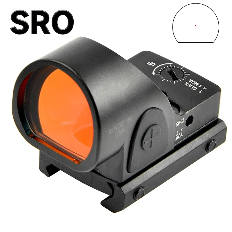 Red Dot Sight Scope SRO Hunting Optics Tactical Reflection Pistol Compound Telescope Rail Mount Weapons Riflescope