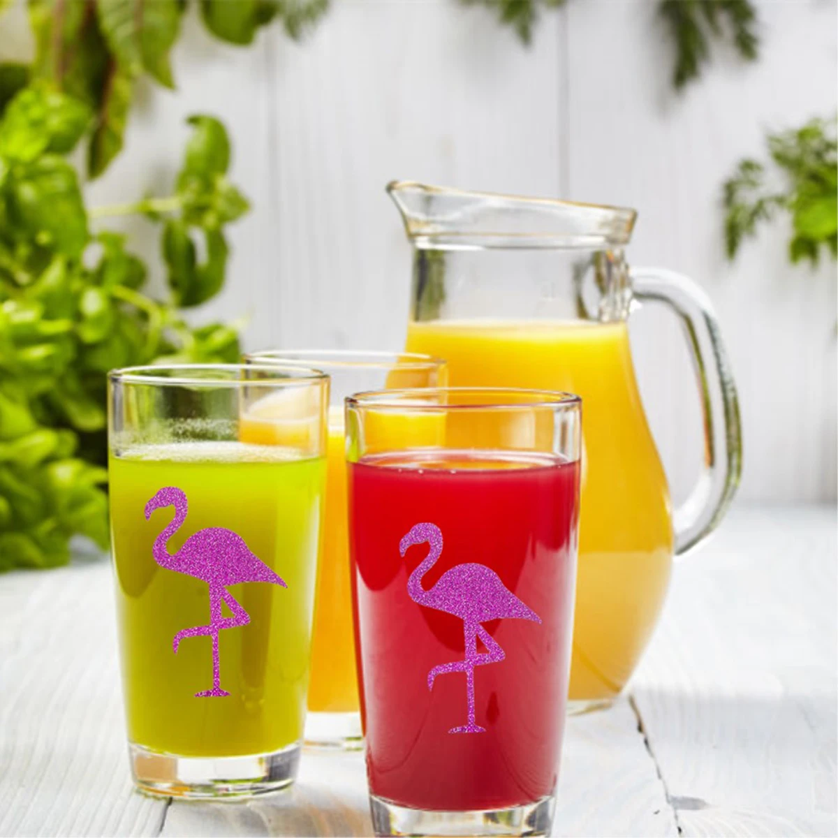 

8pcs Flamingo Sticker Purple Durable Waterproof Diy Adhesive For Cup Body Window Decor Kids Craft Gift Moisture Resistance