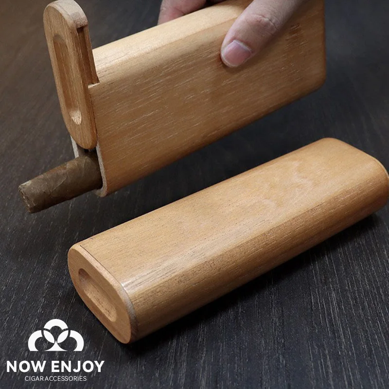 Portable Cigar Case Natural Cedar Wood Travel Tube Moisturize Slide Cover Design, Humidor Smoking Accessories view 5