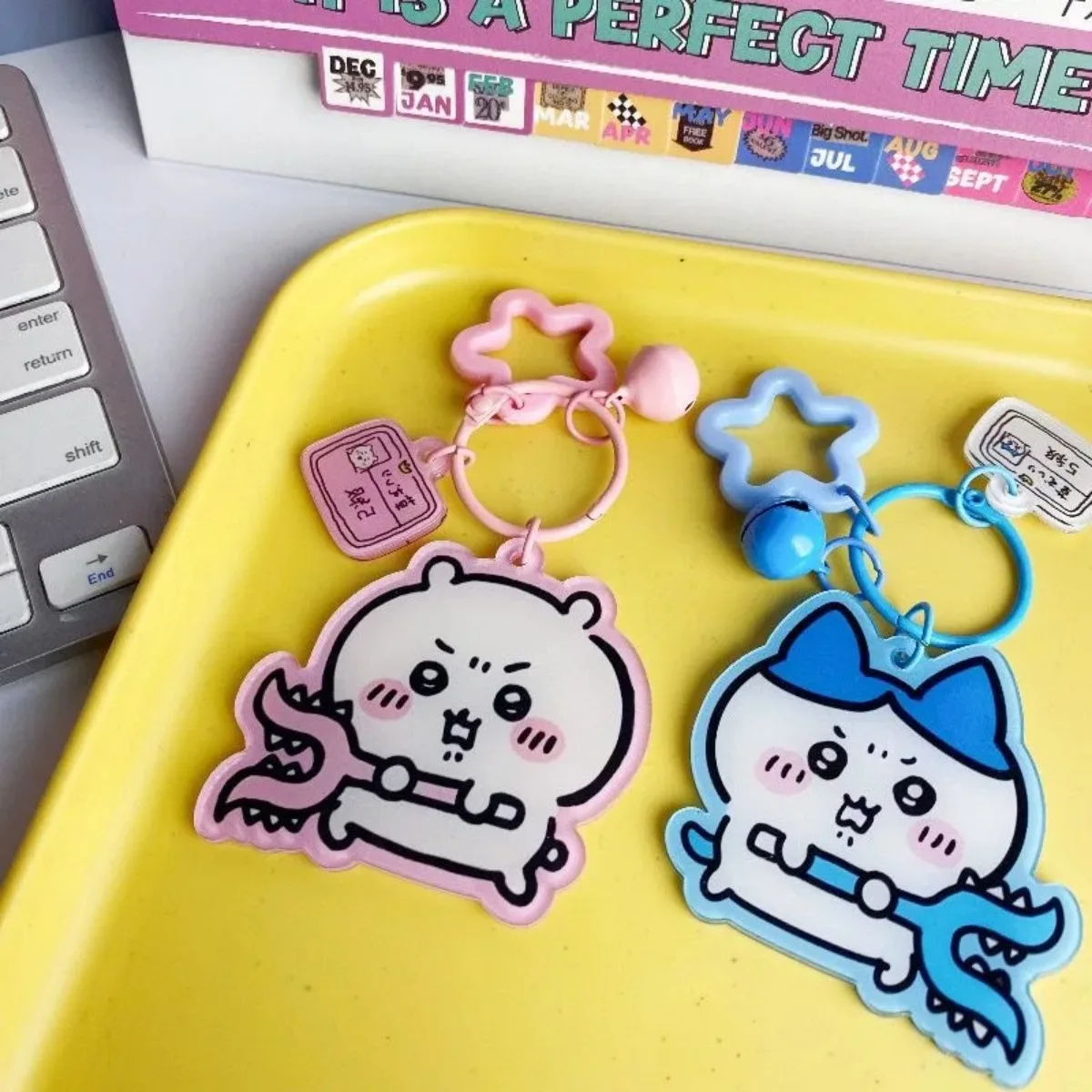 MINISO Kawaii أنيمي Chiikawa سلاسل المفاتيح الكرتون Hachiware Chiikawa الاكريليك مفتاح سلسلة قلادة ظهره هدايا عيد الميلاد الإبداعية #2