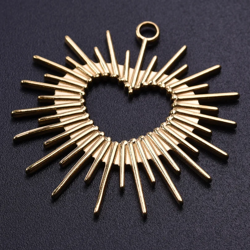 5pcs Fashion Real Gold Plated Sun Star Moon Gold Color Enamel/Natural Pearl Shell  Pendant Assorted Stainless Steel Chic Charms